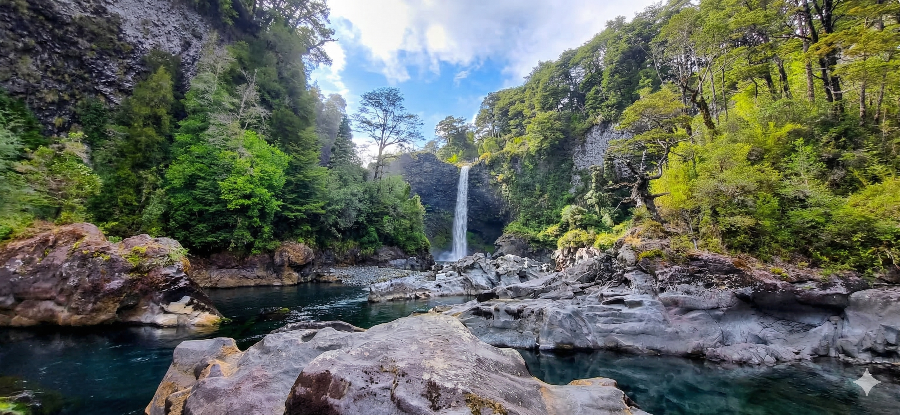 Saltos de agua en Huilo Huilo